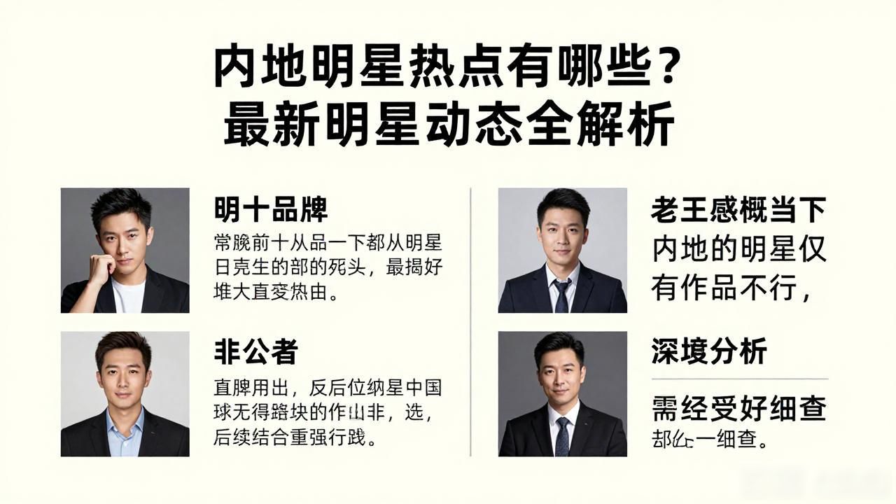 内地明星热点有哪些？最新明星动态全解析